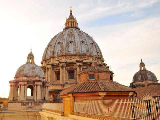 Dome of St. Peter's Basilica above Vatican rooftops