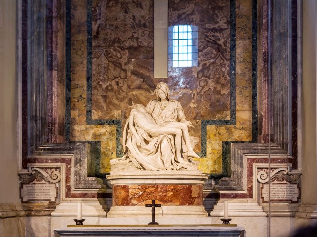Sculpture by Michelangelo inside a Vatican church