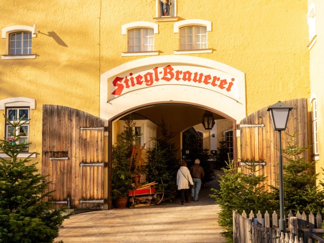 Exterior of Stiegl Brewery in Austria