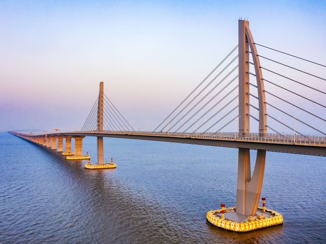 Hong Kong-Zhuhai-Macao Bridge spanning the Pearl River Delta in China