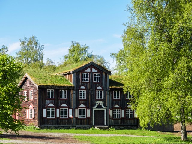 Exterior of Sverresborg Trondelag Folk Museum in Norway