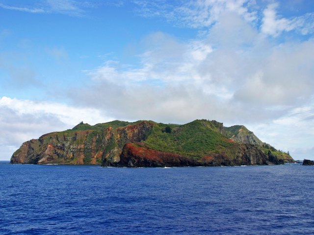 View of the Pitcairn Islands across the South Atlantic Ocean