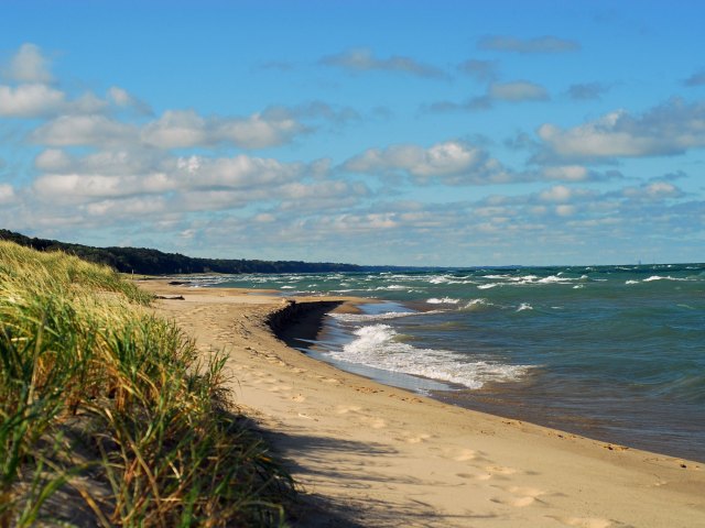 Windswept shoreline of Lake Michigan