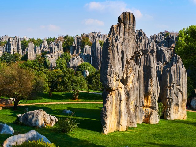 Karst formations of China's Shilin "Stone Forest"