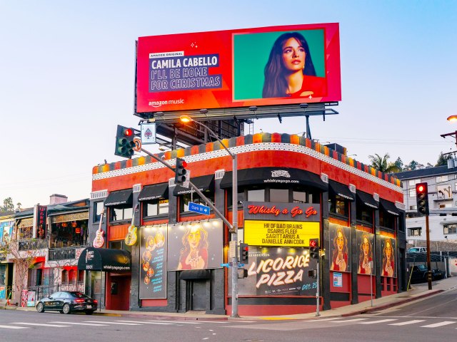 Billboard above the Whisky a Go Go on a street corner in West Hollywood, California