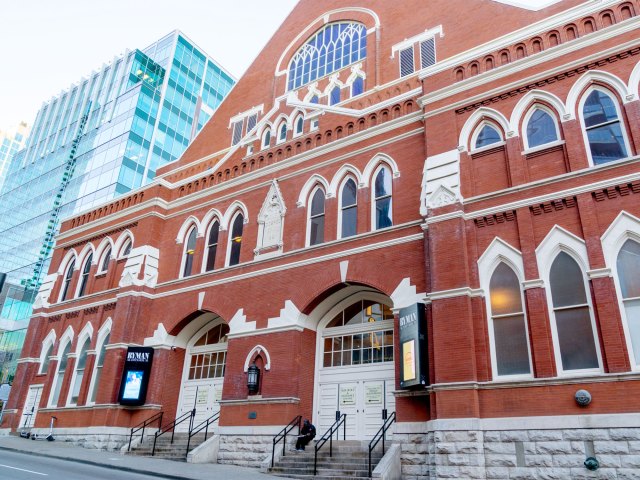 Exterior of the Ryman Auditorium in Nashville, Tennessee