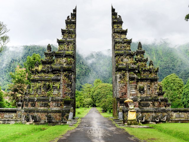 Temple gate in Bali, Indonesia