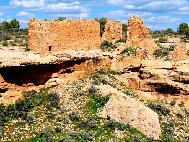 Archaeological ruins at Hovenweep National Monument in Colorado and Utah