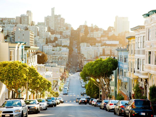 Hilly streets of San Francisco, California