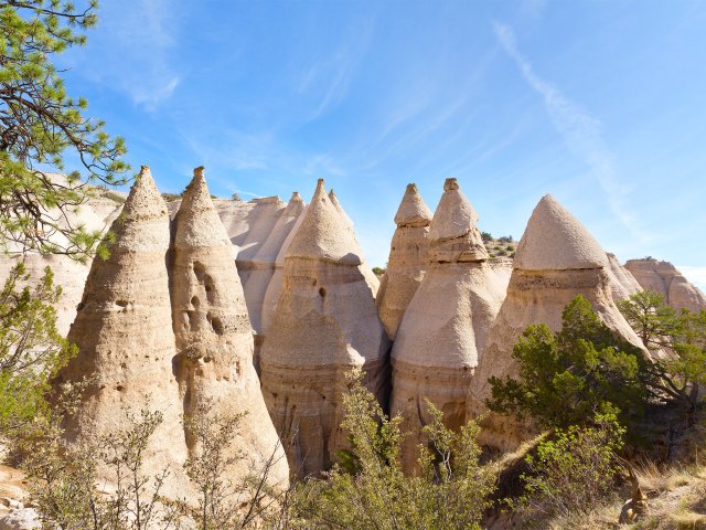 Hoodoo rock formations at the Kasha-Katuwe Tent Rocks National Monument in New Mexico