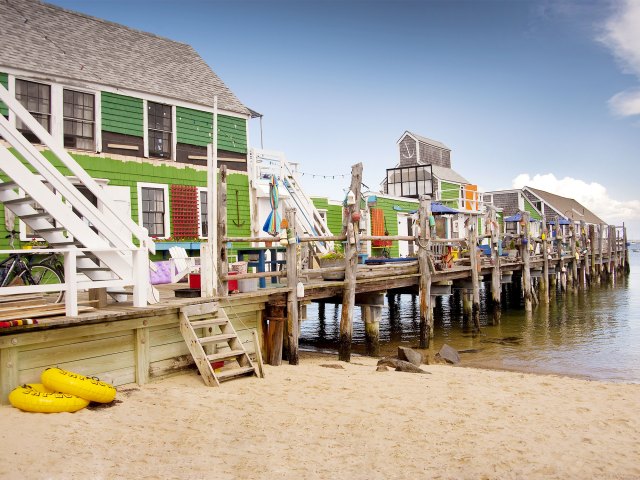 Pier and beach in Provincetown, Massachusetts
