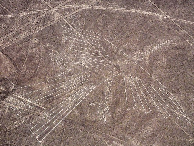 Aerial view of Nazca Lines in Peru