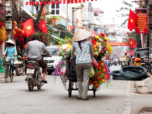 People on streets of Hanoi, Vietnam