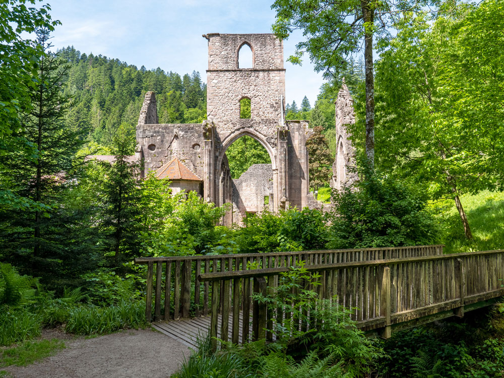 Remains of Kloster Allerheiligen surrounded by forest in Oppenau, Germany