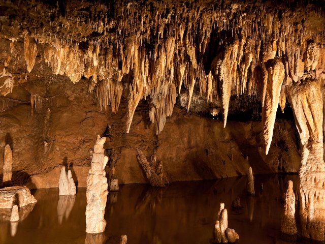 View inside Meramec Caverns in Missouri