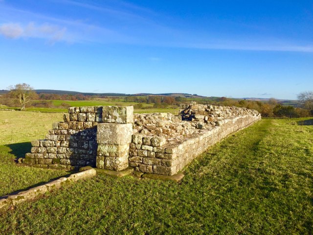 View of ancient Hadrian's Wall in the United Kingdom