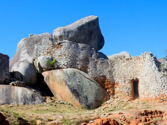 View of a section of the Great Zimbabwe Walls