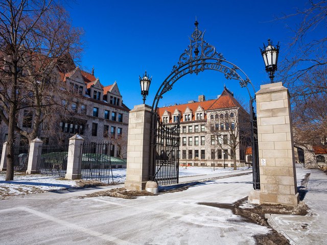 Campus of University of Chicago in Hyde Park, Illinois