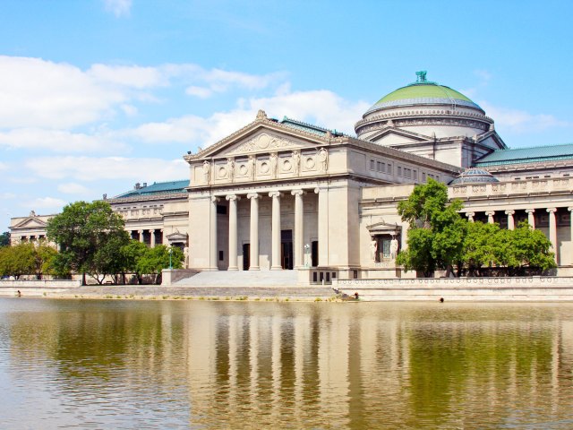 Museum of Science and Industry along the waterfront in Chicago, Illinois