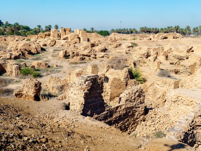 Ruins of the Walls of Babylon in Iraq