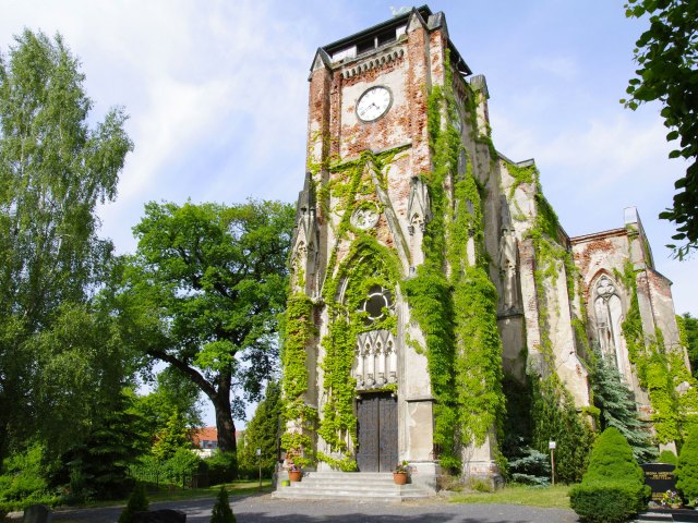 Ivy-covered church in Leipzig, Germany