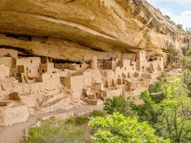 Ancient cliff dwellings at Mesa Verde National Park in Colorado