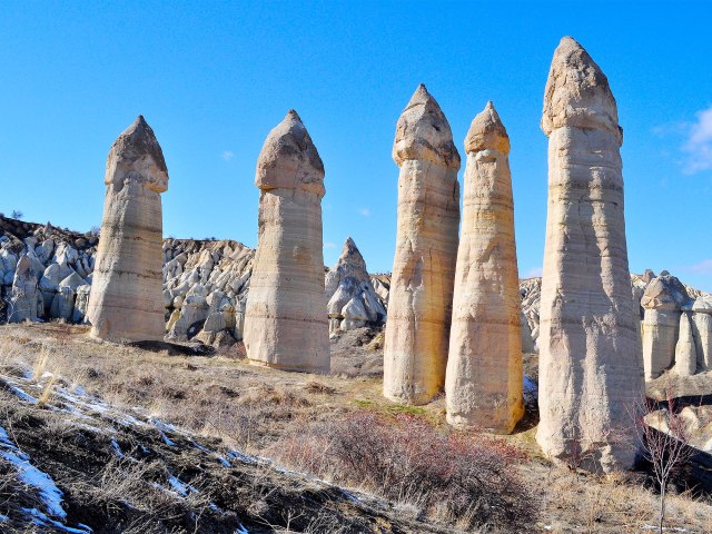 Hoodoo rock formations of Turkey nicknamed "fairy chimneys" 