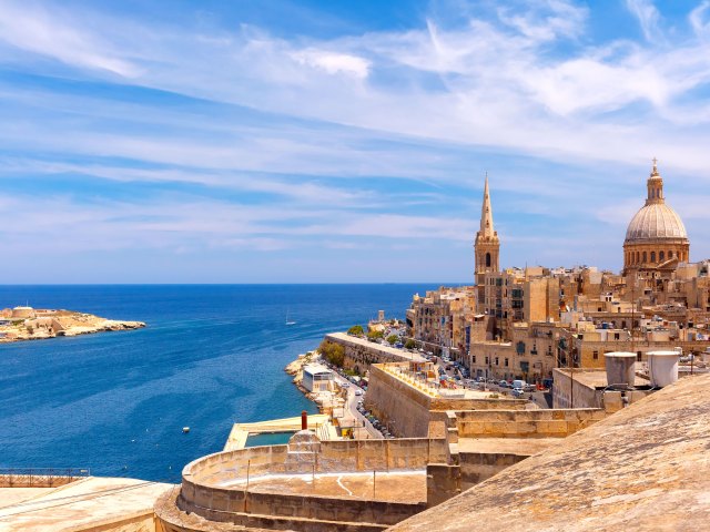 Coastal walled city in Malta