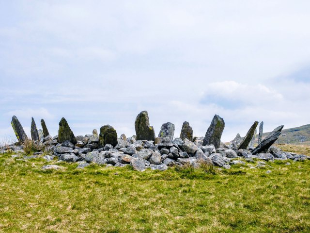 Bryn Cader Faner stone circle in northwestern Wales