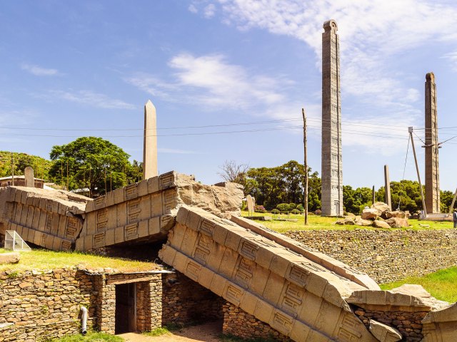Ruins of Ancient City of Aksum in Ethiopia