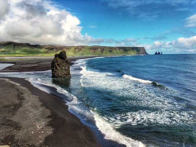 Black-sand coastline of Iceland
