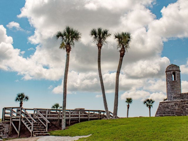 Image of palm trees and Castillo de San Marcos National Monument in Florida