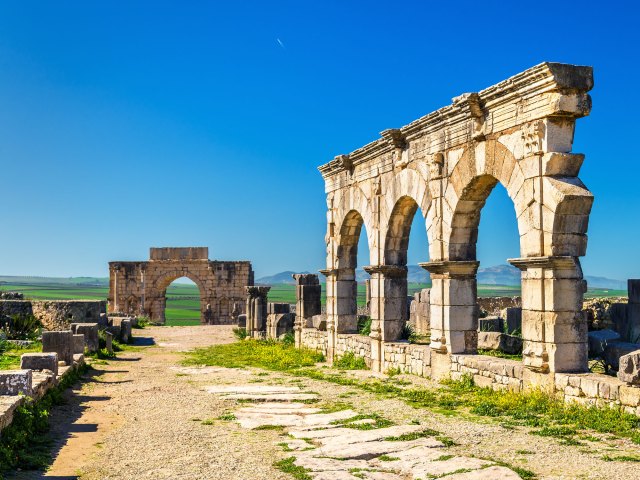 Ruins of Archaeological Site of Volubilis in Morocco