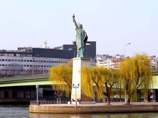 Mini replica of the Statue of Liberty in Paris, France