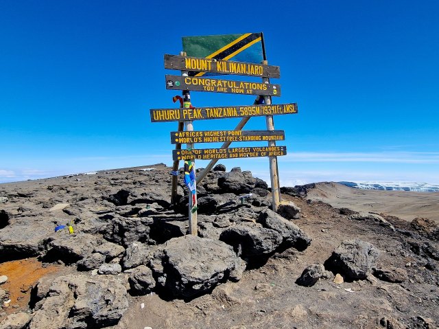 Signs for Mount Kilimanjaro in Tanzania