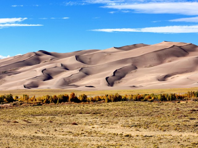 Shifting sand dunes of Great Sand Dunes National Park in Colorado