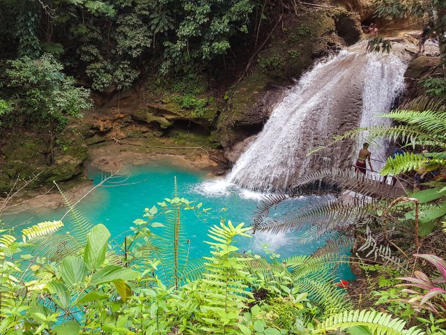 View of Blue Hole in Jamaica, seen from above