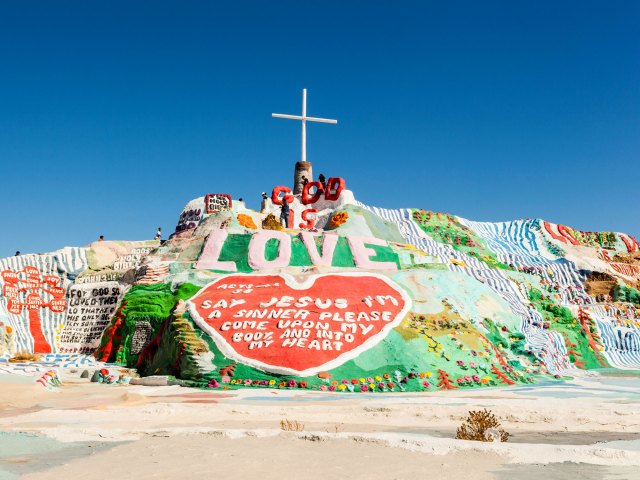 Image of Salvation Mountain art installation in California