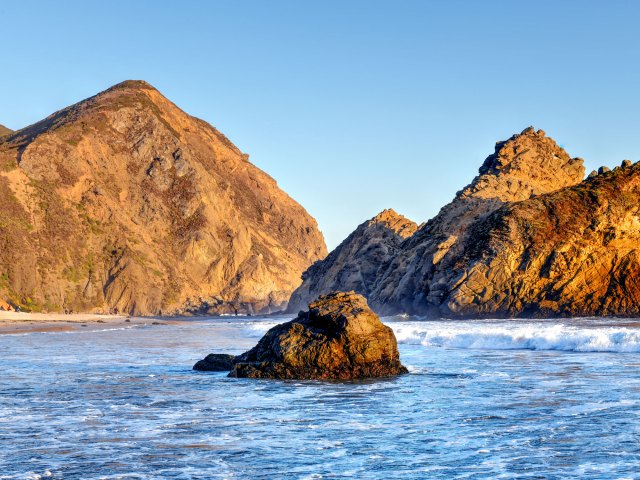 Rock formation off the coast of Pfeiffer Big Sur State Park in California