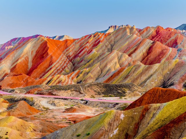 Rainbow-colored mountains of Zhangye National Geopark in China