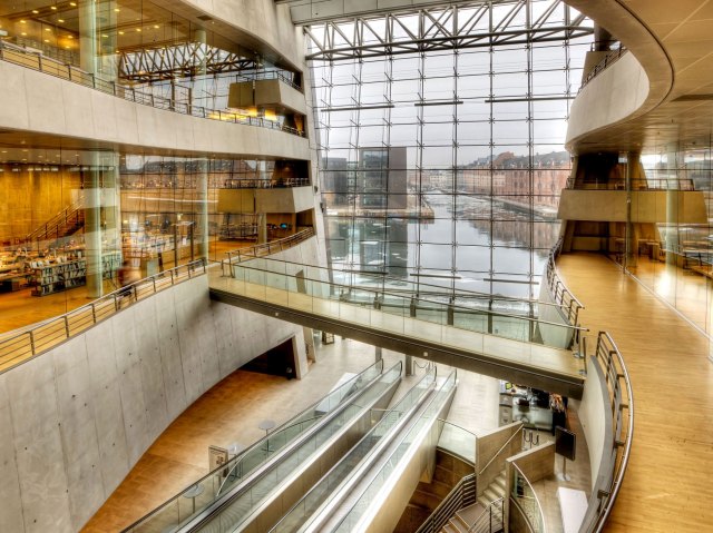 Interior of the Royal Library in Copenhagen, Denmark