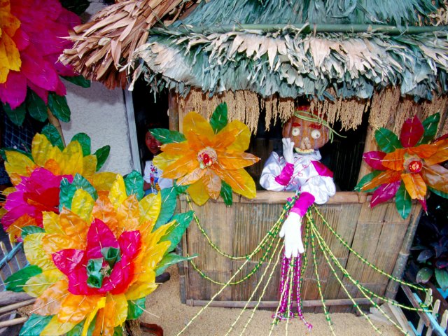Traditional "kiping" decoration at the Pahiyas Festival in the Philippines