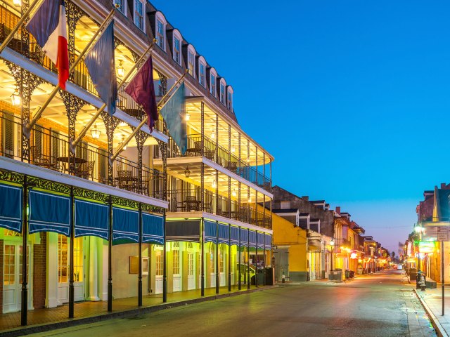 New Orleans' French Quarter at night