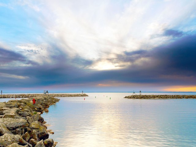 Clouds forming over Wisconsin lake