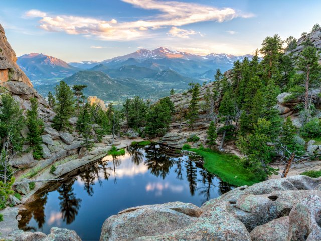 Small alpine lake in Rocky Mountain National Park