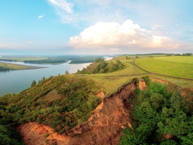 Ob River, seen from bluffs along bank