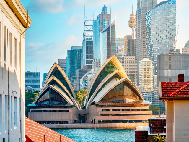 View of Sydney Opera House across Sydney Harbour in Australia