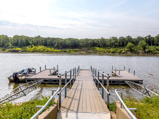 Dock at Cross Timbers State Park in Woodson County, Kansas