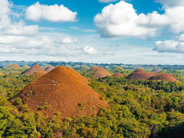 The Chocolate Hills of the Philippines seen from above
