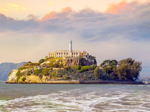 View of Alcatraz Island across the San Francisco Bay
